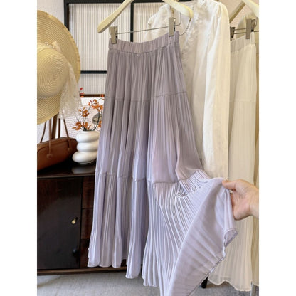 Pleated Maxi Skirt for Women - Carlotta