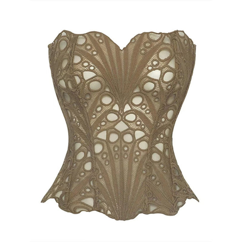 Floral Lace Strapless Corset Top for Women - Carla