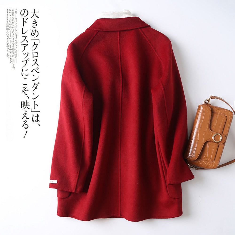 Double Breasted Wool Blend Coat for Women - Daria