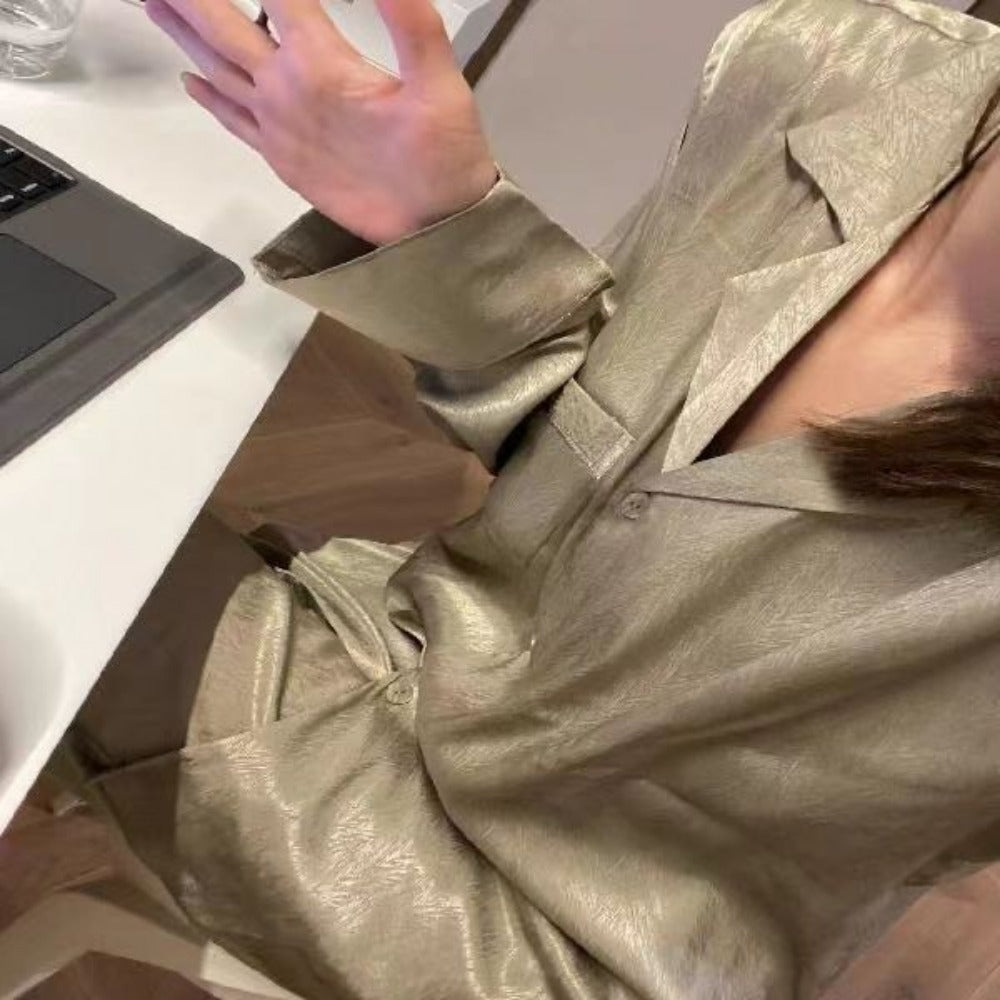 Satin Long Sleeve Pajama Set for Women - Claudia