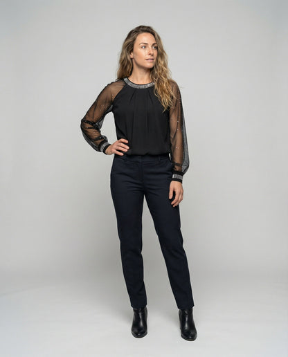 Women's Black Dressy Blouse | Long Sleeve