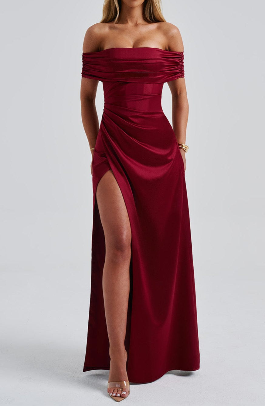 Filide Maxi Dress - Burgundy