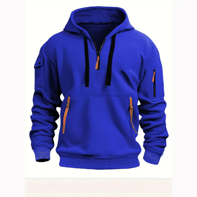 Men's Multiple Zipper Pockets Hoodie | Sports