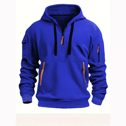 Men's Multiple Zipper Pockets Hoodie | Sports