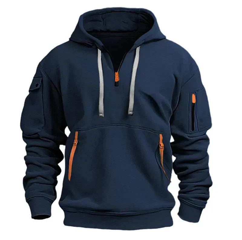 Men's Multiple Zipper Pockets Hoodie | Sports