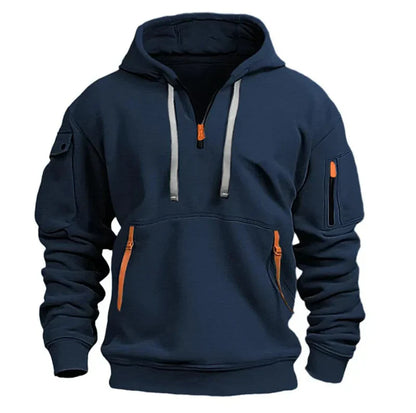 Men's Multiple Zipper Pockets Hoodie | Sports