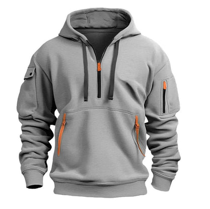 Men's Multiple Zipper Pockets Hoodie | Sports