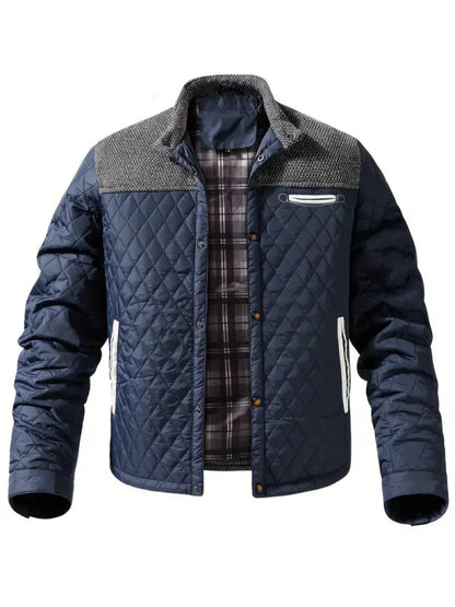 Men's Splicing Cotton Jacket | Lattice
