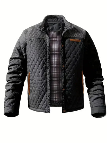 Men's Splicing Cotton Jacket | Lattice