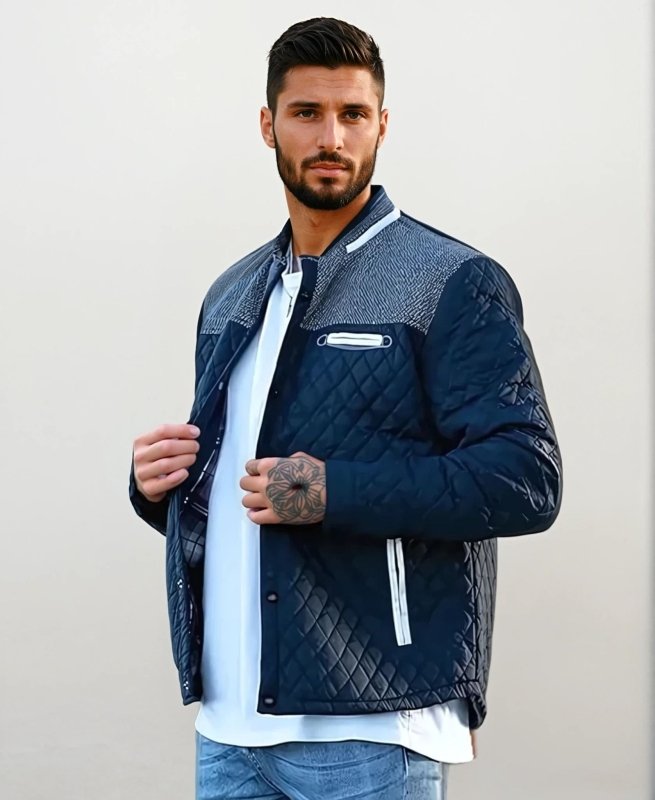 Men's Splicing Cotton Jacket | Lattice