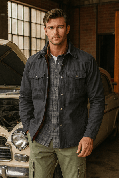 Men's Large Lapel Jacket | Plaid