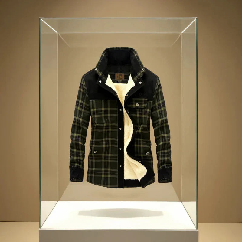 Men's Plaid Plus Velvet Jacket | Winter