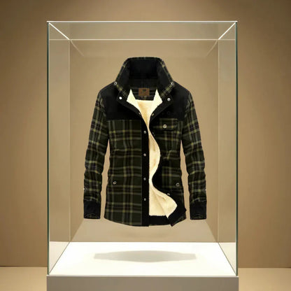 Men's Plaid Plus Velvet Jacket | Winter