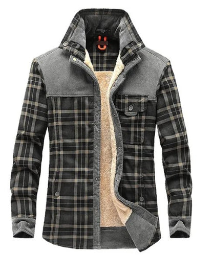 Men's Plaid Plus Velvet Jacket | Winter