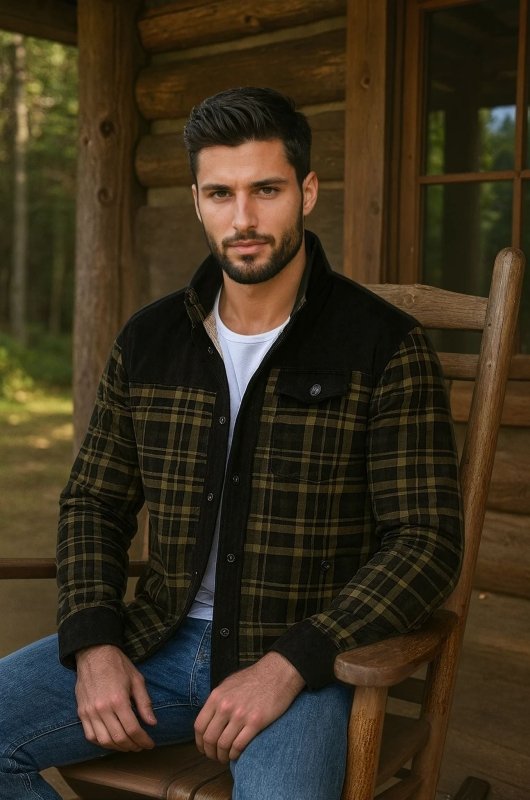 Men's Plaid Plus Velvet Jacket | Winter