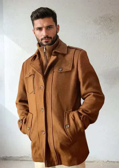 Men's Double Collar Jacket | Woolen Cloth