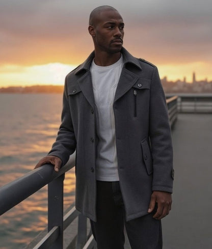 Men's Double Collar Jacket | Woolen Cloth