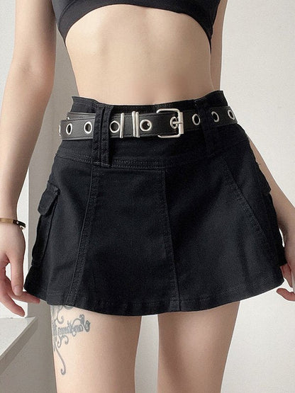 Vintage Cargo Mini Skirt with Lining