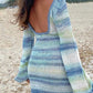 Vintage Backless Striped Knit Mini Dress with Trumpet Sleeves