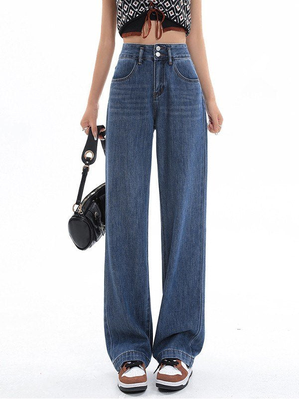 High Waist Straight Leg Summer Cooling Jeans