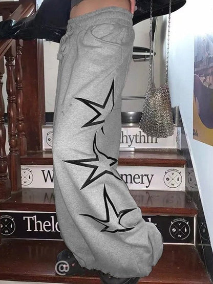 Pantalones de chándal holgado con bordado de estrellas