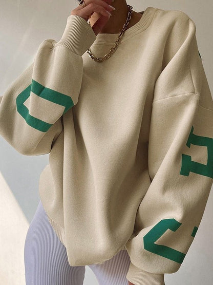 Oversize College Hoodie with Slogan