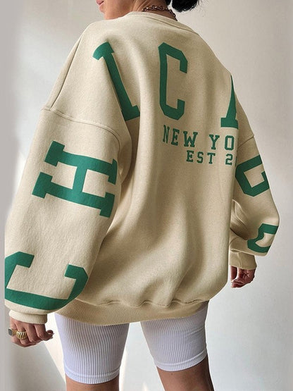 Oversize College Hoodie with Slogan