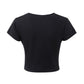 Black short sleeve Y2K crop top t-shirt with skull motif