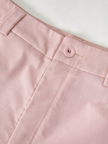 Ruched Pink Straight Leg Cargo Pants