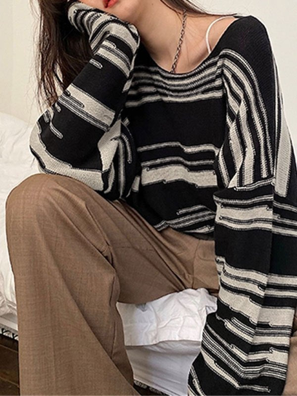 Striped Oversized Knit Sweater