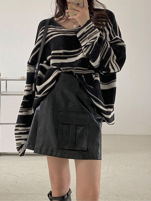 Striped Oversized Knit Sweater