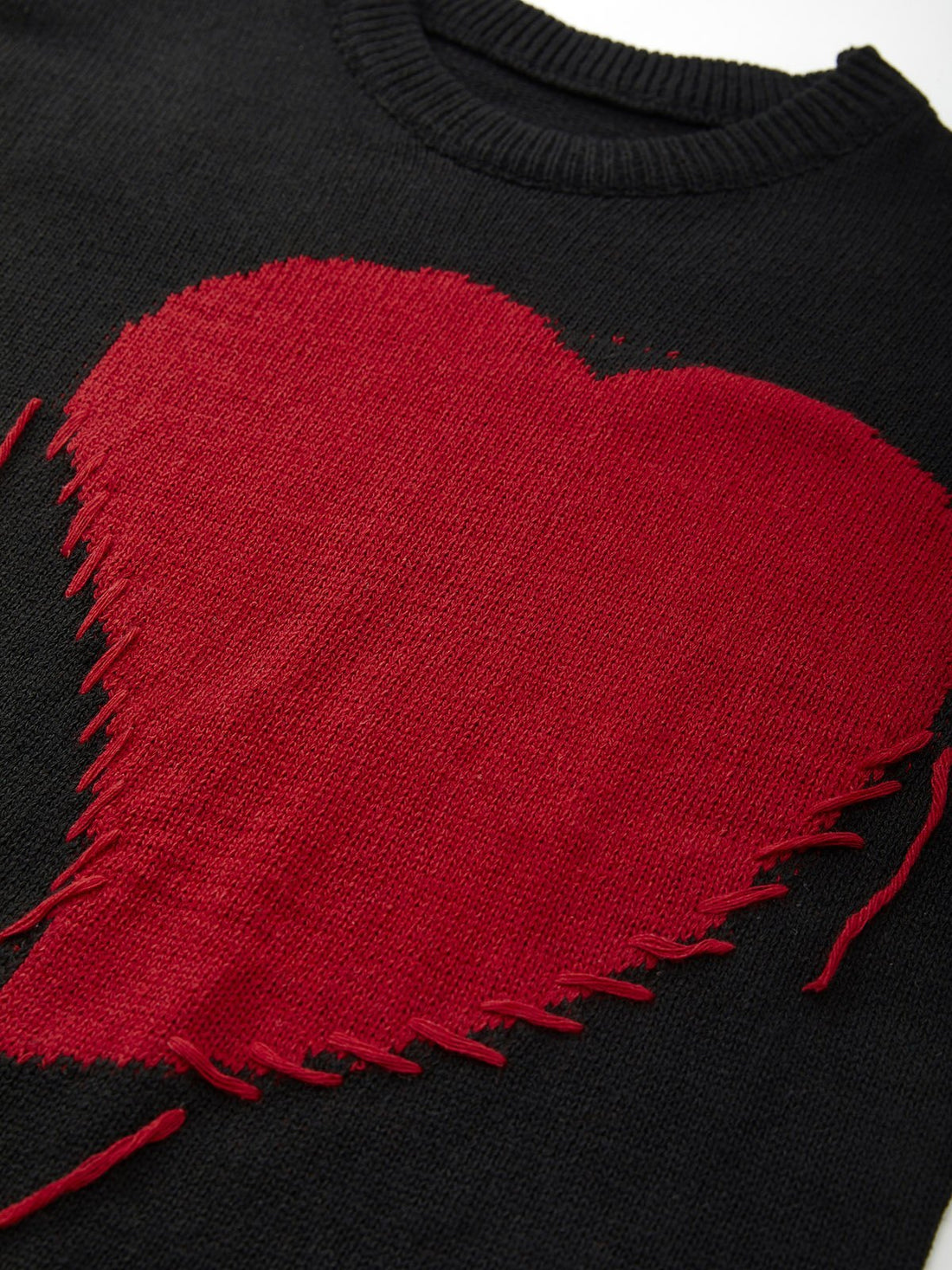 Vintage Colorblock Oversized Heart Unisex Knit Sweater