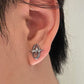 Silberne Y2K Ohrringe mit Ovalem Sternenmuster