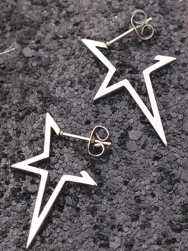 Vintage Star Earrings in Silver or Golden