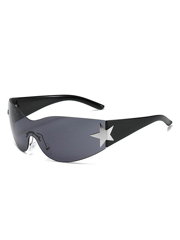 Black Y2K Star Sport Sunglasses