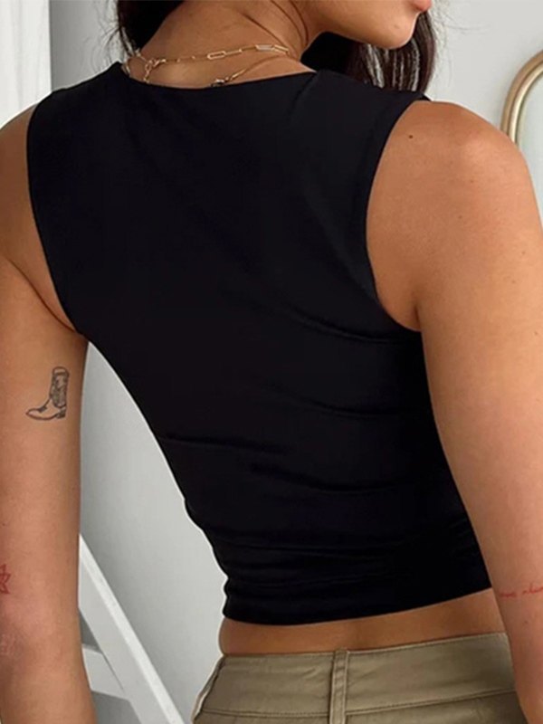 Black Classic Cropped Tank Top