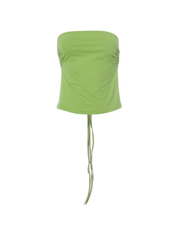 Green bandeau top to tie