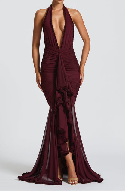 Elisa Maxi Dress - Cherry Lacquer