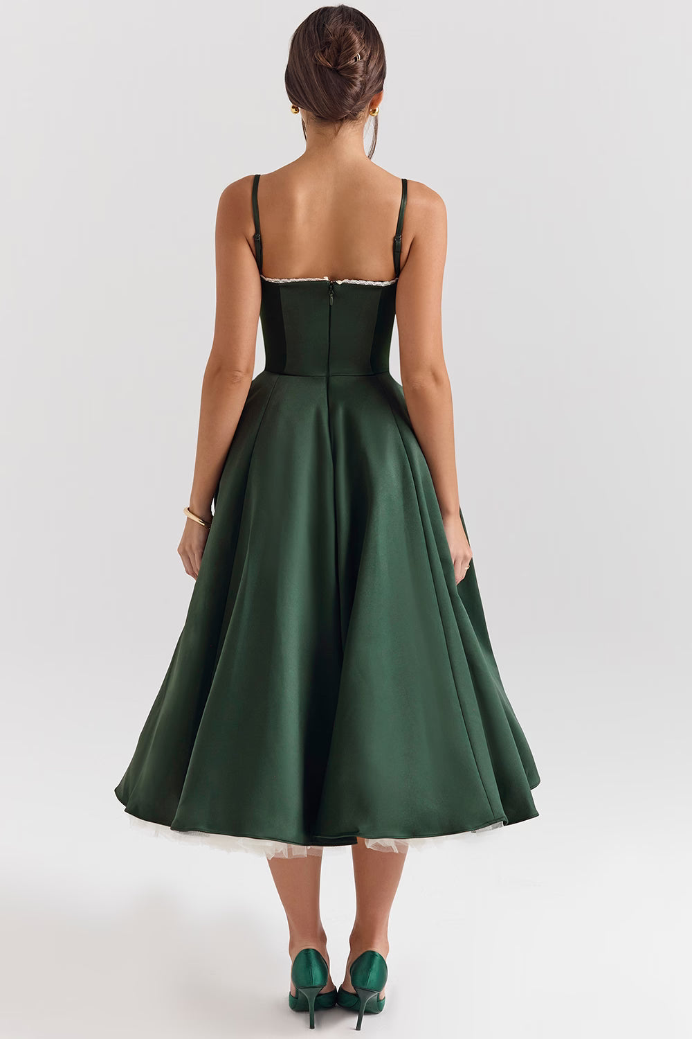 Women's Heart-Shaped Neckline Evening Dress | Midi