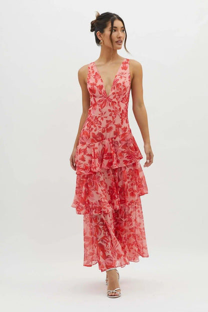Party V-Neck Sleeveless Dress | Maxi