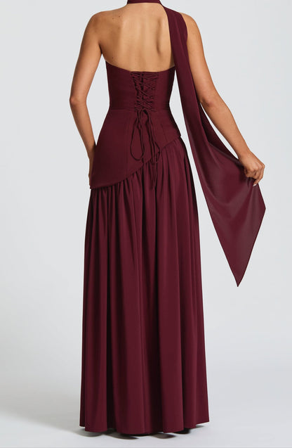 Natale Maxi Dress - Cherry Lacquer