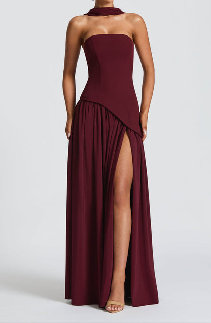Natale Maxi Dress - Cherry Lacquer