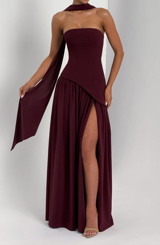Natale Maxi Dress - Cherry Lacquer