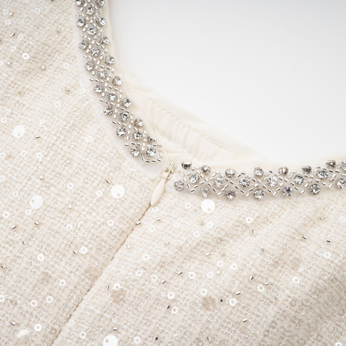 Baby Blue Tweed Mini Dress with Cut-Outs for Women - Nadia