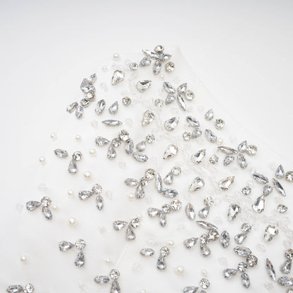 Strapless Dress with Pearl and Crystal Beading for Women - Livia