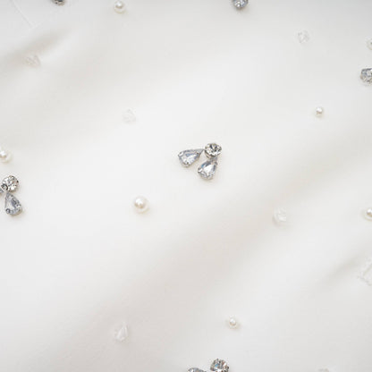 Strapless Dress with Pearl and Crystal Beading for Women - Livia