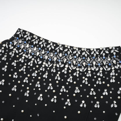 Strapless Dress with Pearl and Crystal Beading for Women - Livia