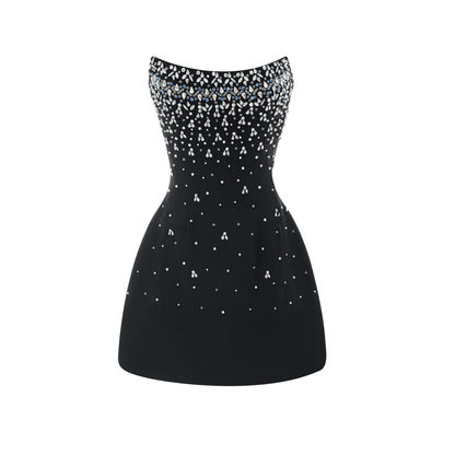 Strapless Dress with Pearl and Crystal Beading for Women - Livia