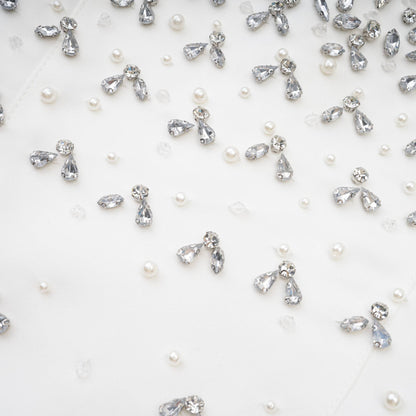 Strapless Dress with Pearl and Crystal Beading for Women - Livia