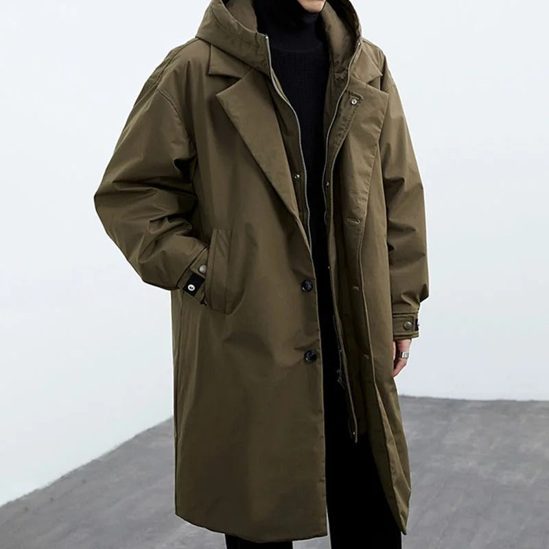 Men's Fake Two Pieces Trench Coat | Winter